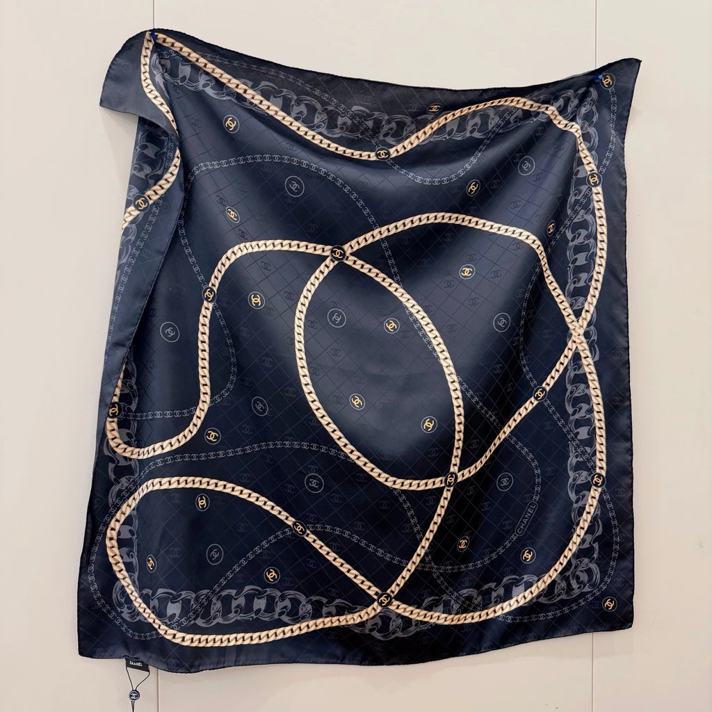 Chain Border Monogram Square Scarf - 90 x 90 cm