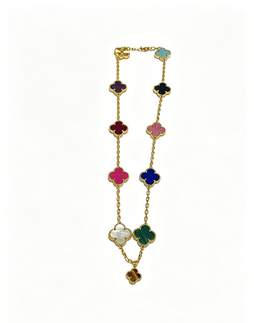 Collar de estación de cuatrifolio multicolor
