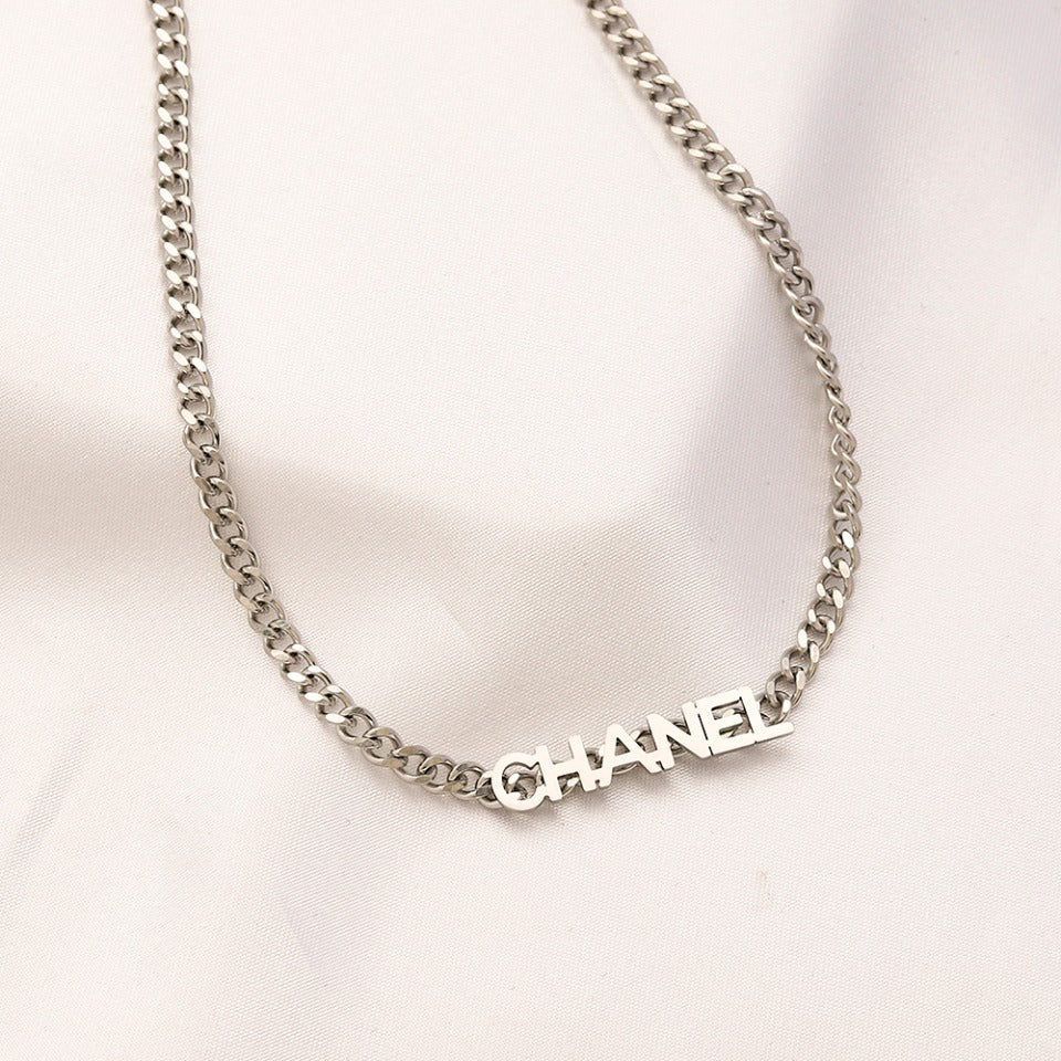 304 Stainless Steel Letter-Bar Chain Bracelet & Necklace - Individual or Set