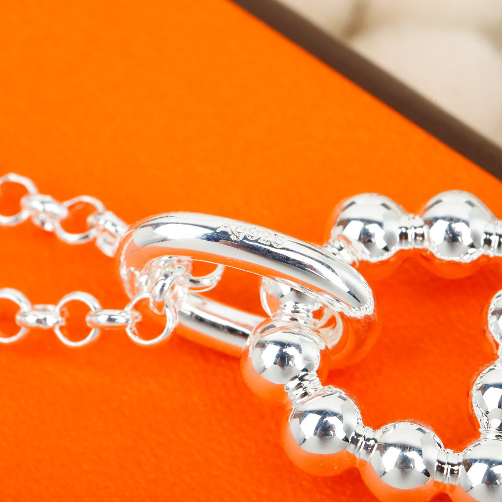 Pave Oval-Link Pendant Chain Necklace