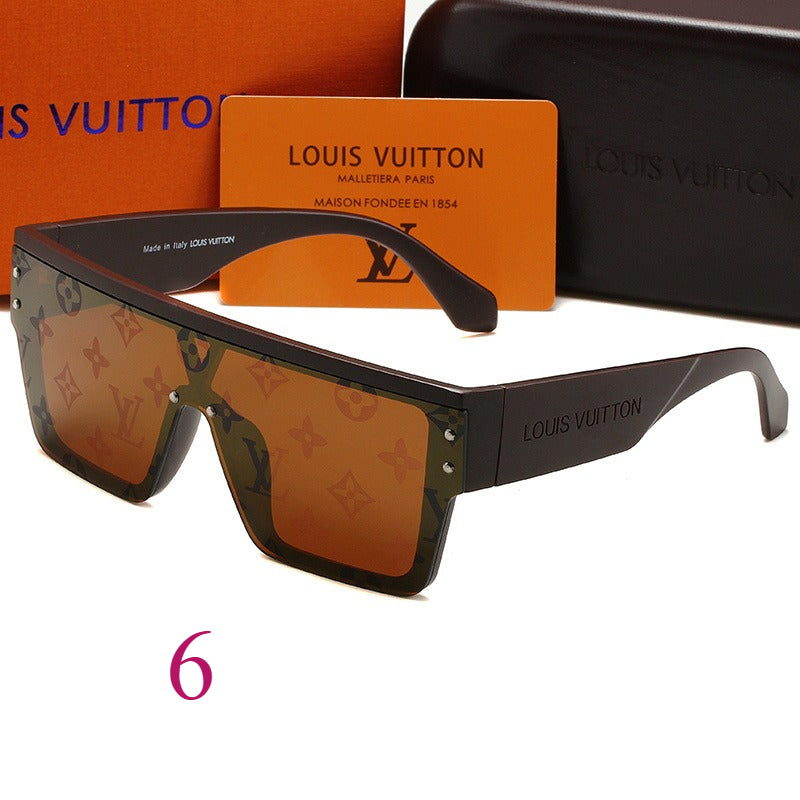 Angular Flat-Top Sunglasses with Wide Temples