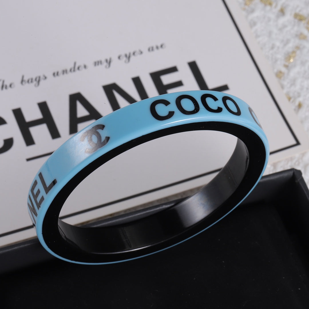 Pastel Lettering Wide Cuff Bracelet