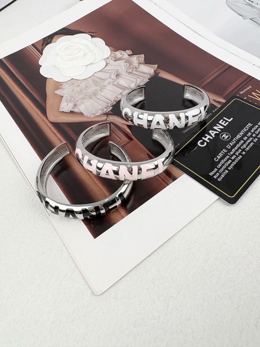 Color-Inlay Lettering Cuff Bracelet