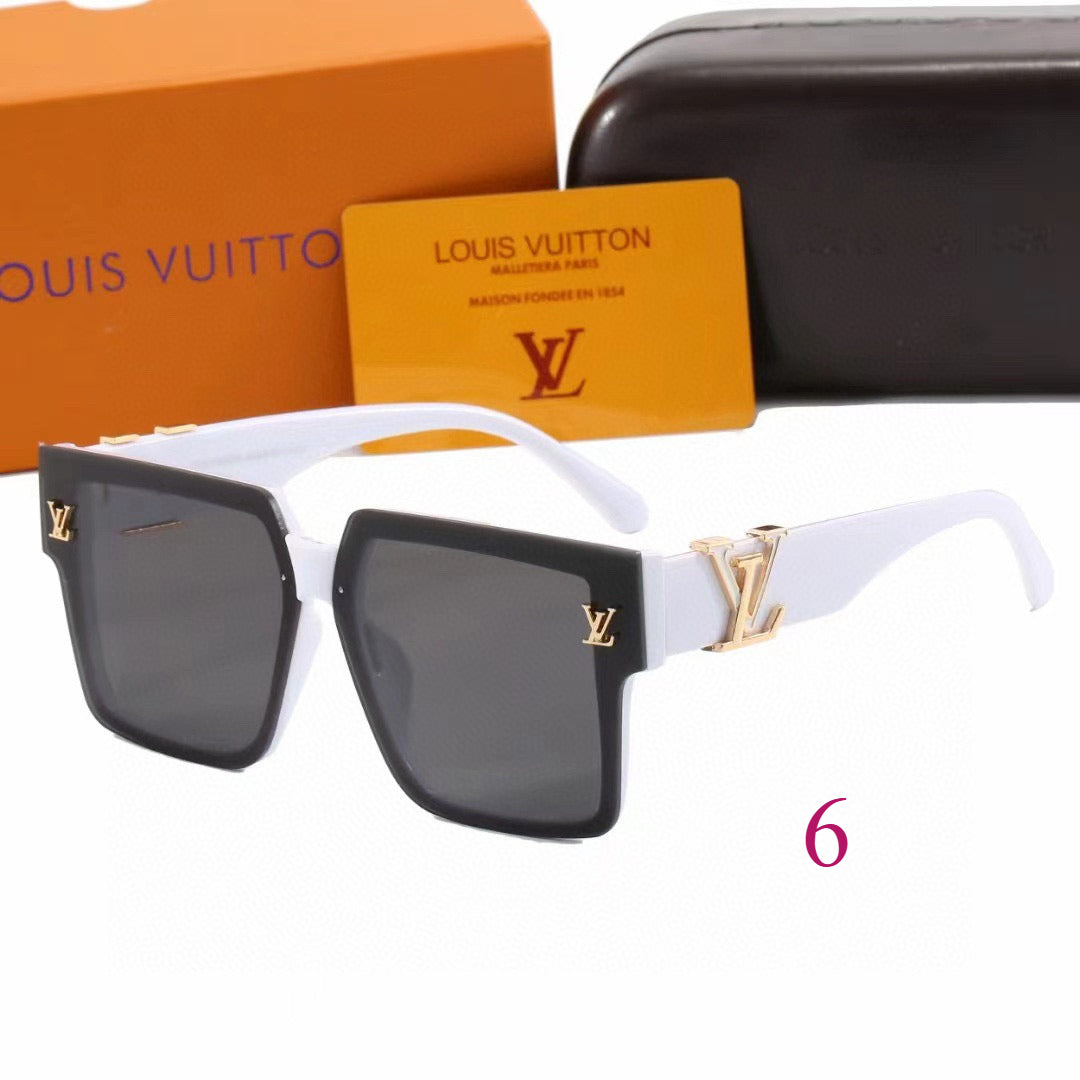 Chunky Flat-Top Square Sunglasses with Logo Temples