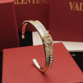 Letter-Engraved Interlocking-C Cuff Bracelet