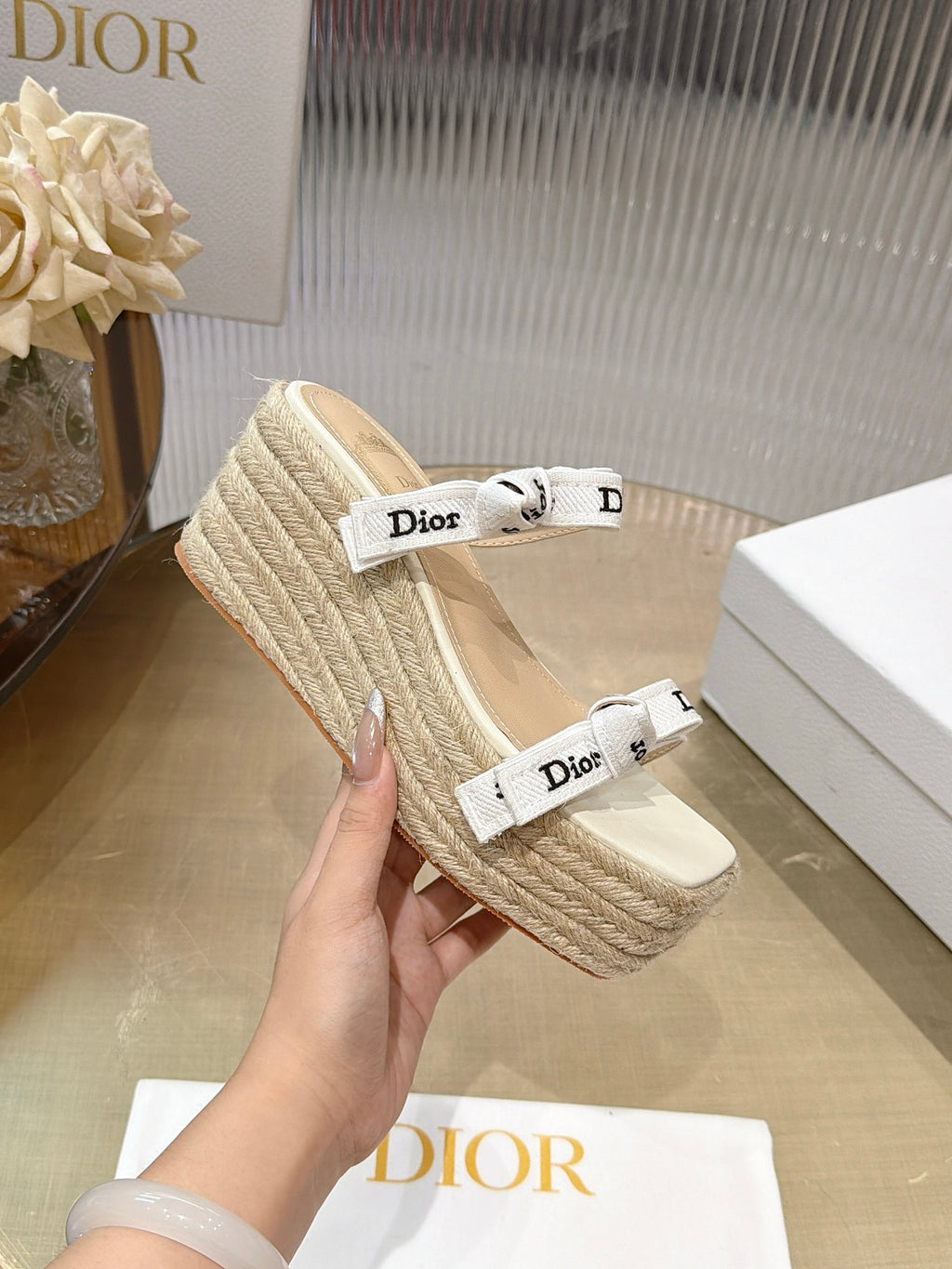 Lettered Strap Platform Sandals