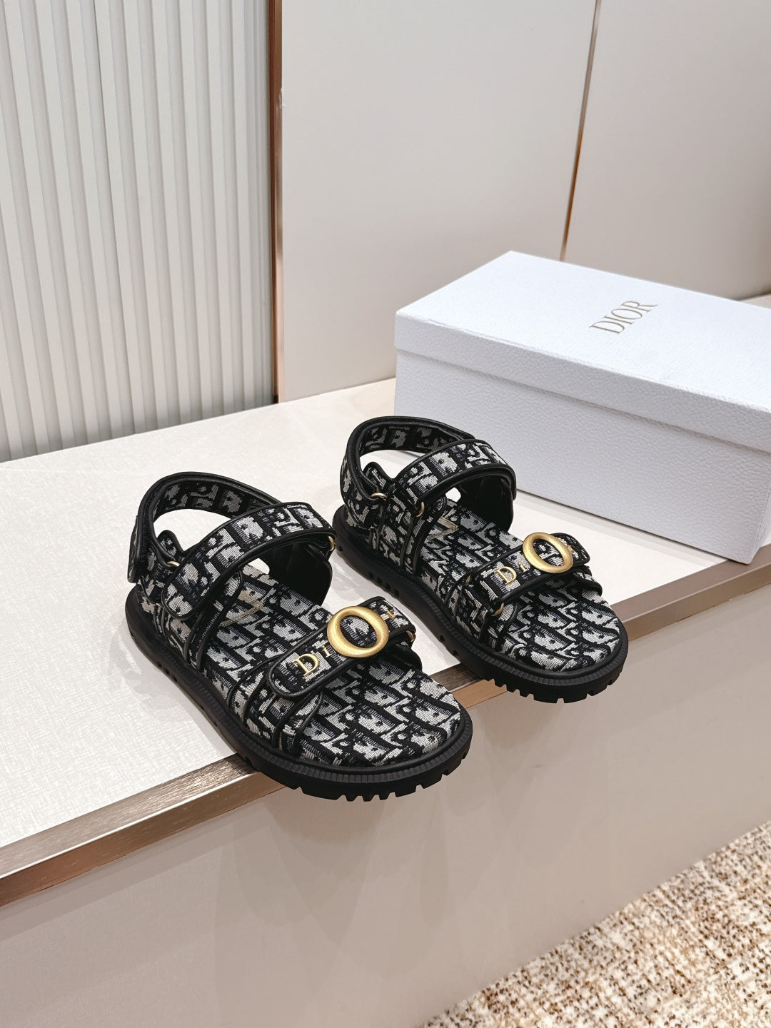 Double-Strap Platform Sandals with Ankle Strap