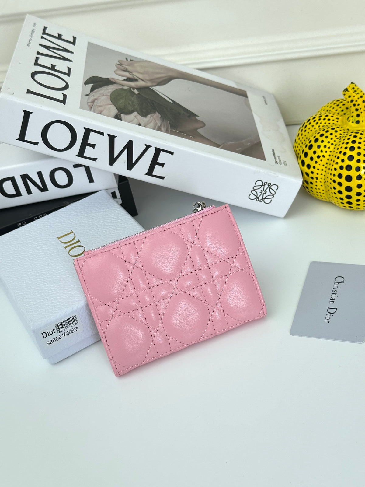 Quilted Flap Wallet with Letter Charms 015