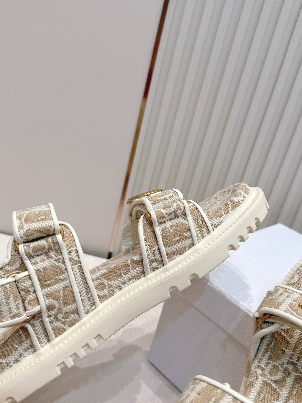 Double-Strap Platform Sandals with Ankle Strap