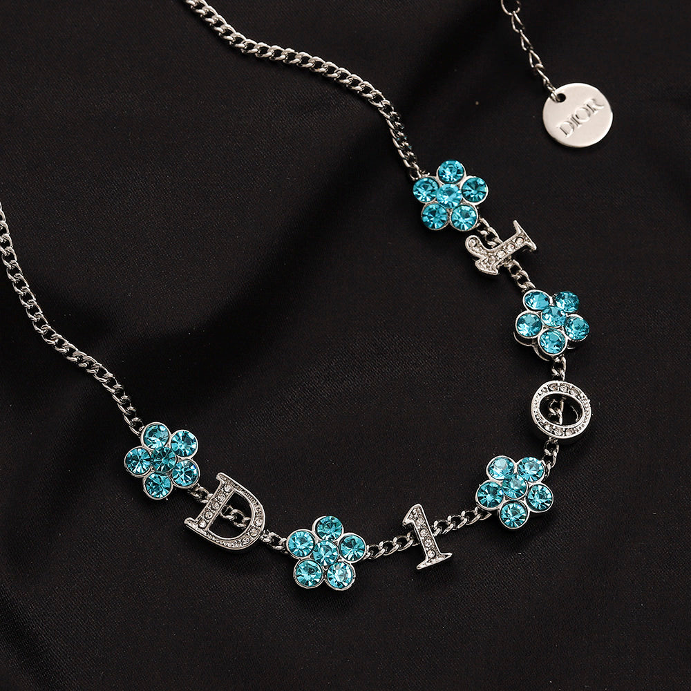 Alloy Floral Letter Earrings, Bracelet & Necklace Collection