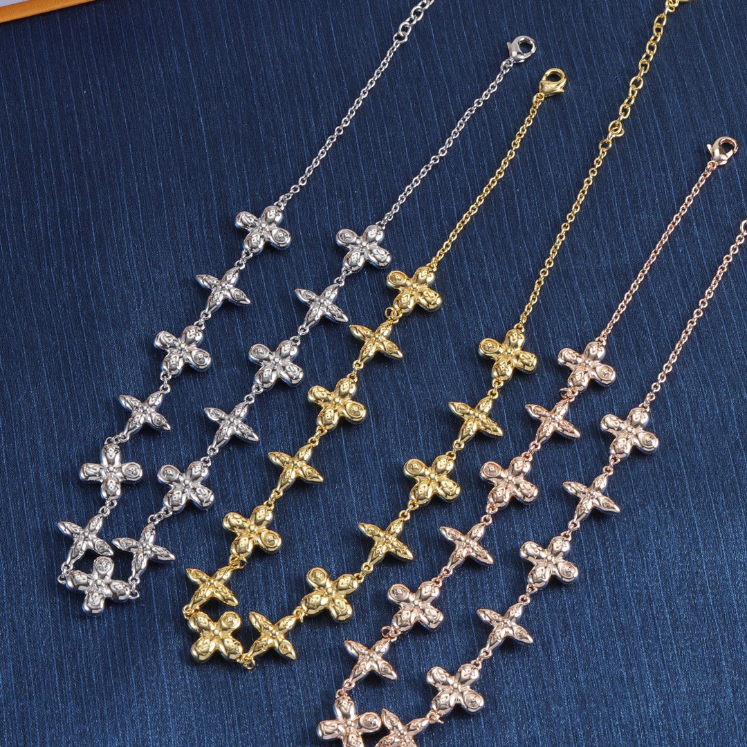 Floral Motif Link Necklace