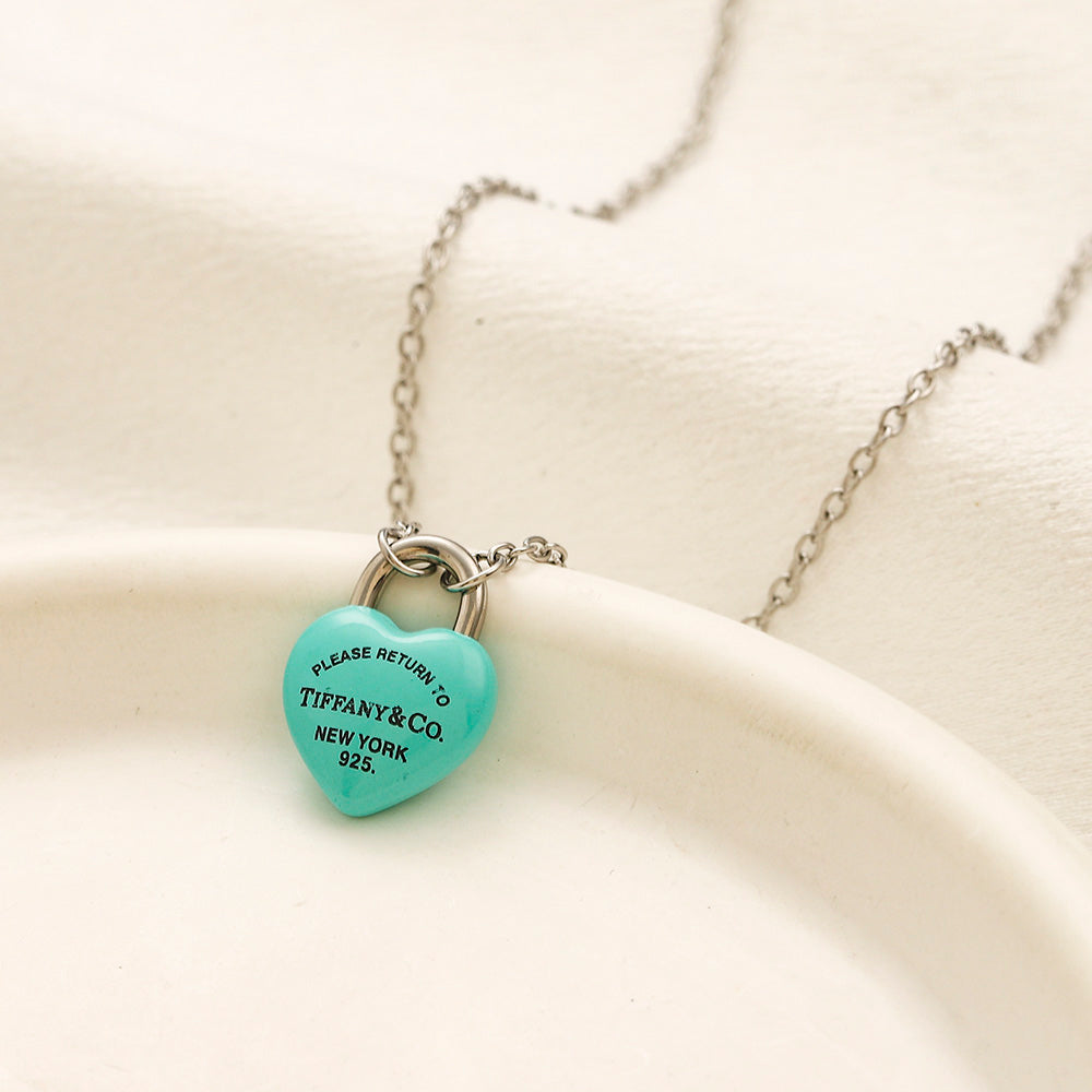 304 Stainless Steel Colorful Heart Pendant Bracelet & Necklace - Individual or Set