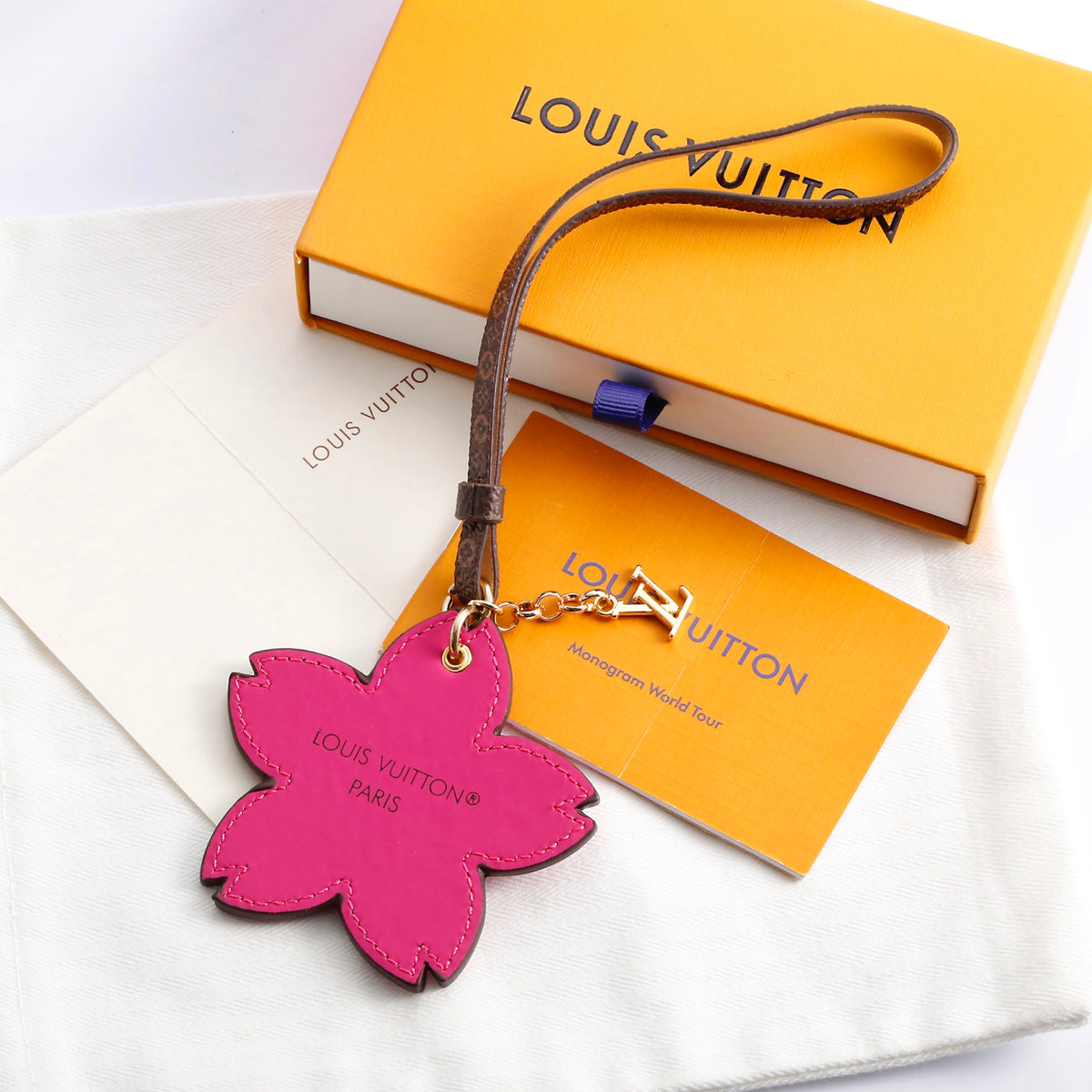 Pink Flower Character Keychain with Wrist Strap
