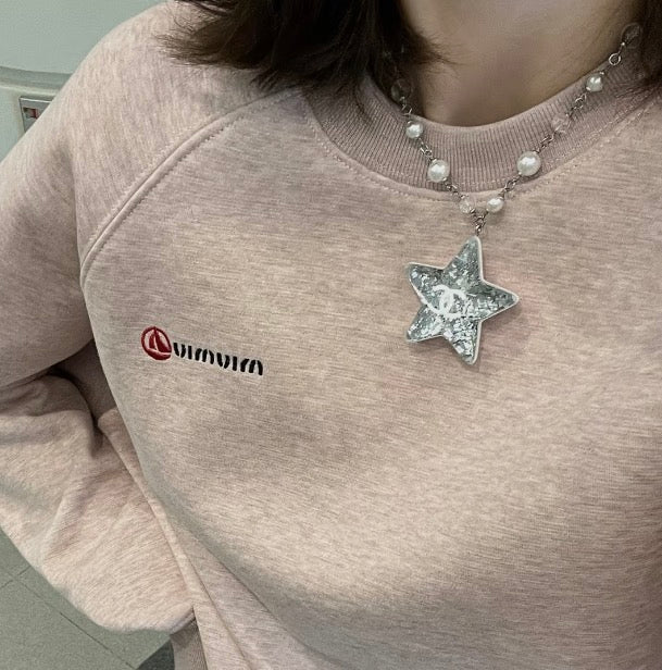 Collar de cuentas facetadas con colgante de estrella