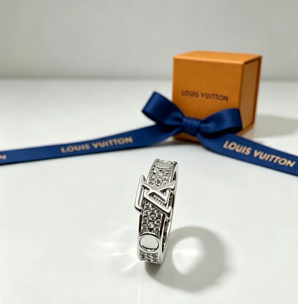 Openwork Letter Emblem Band Ring