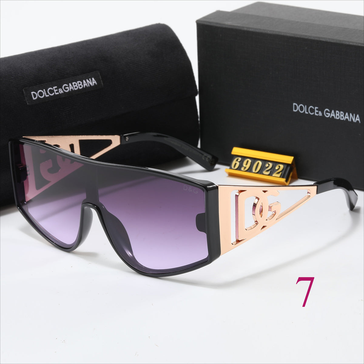 Flat-Top Shield Sunglasses with Logo Temples