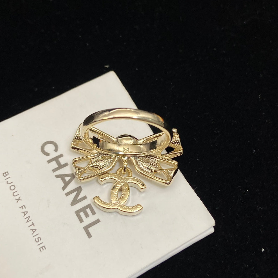 Bow Statement Ring with Bead Accents