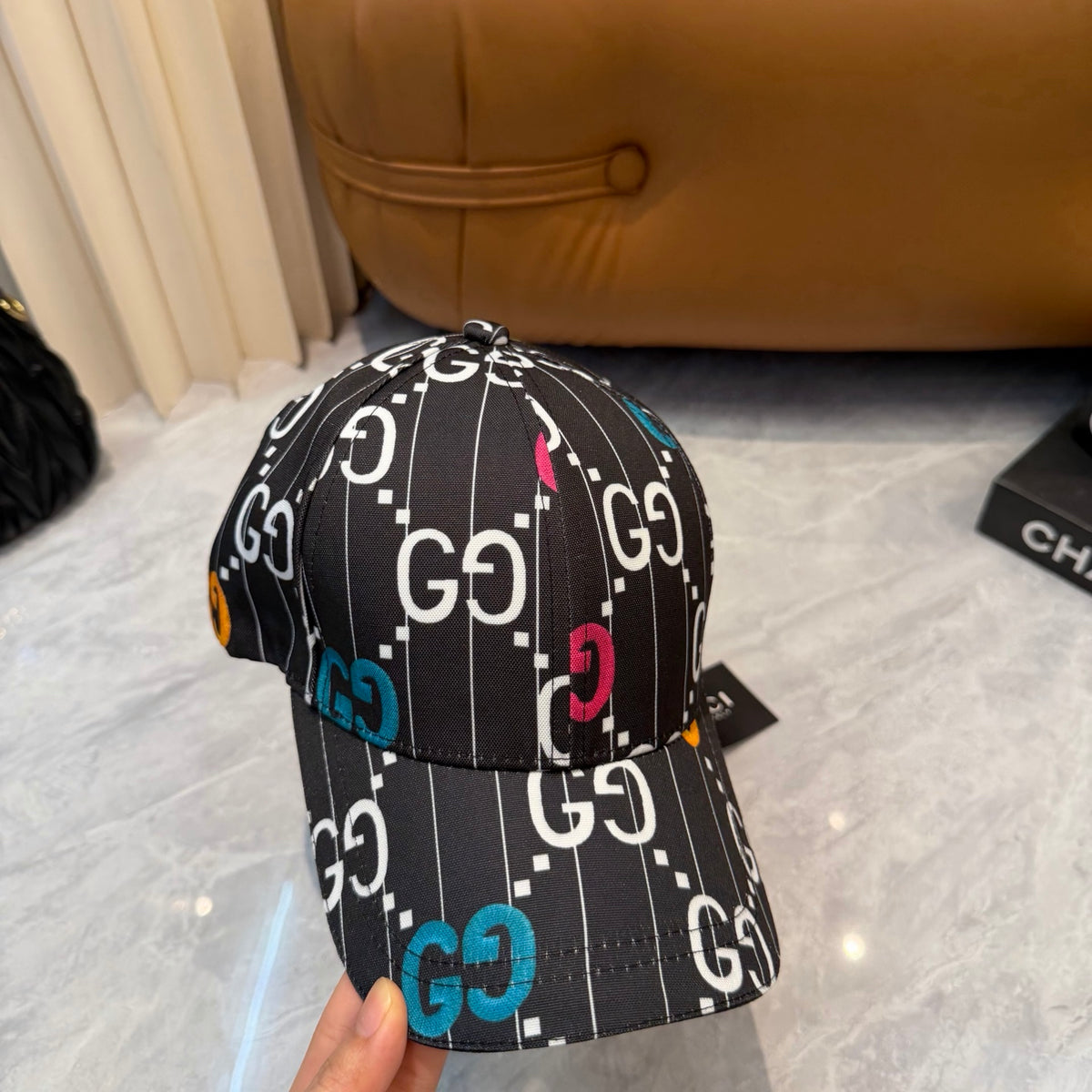 Colorful Outline Monogram Baseball Cap
