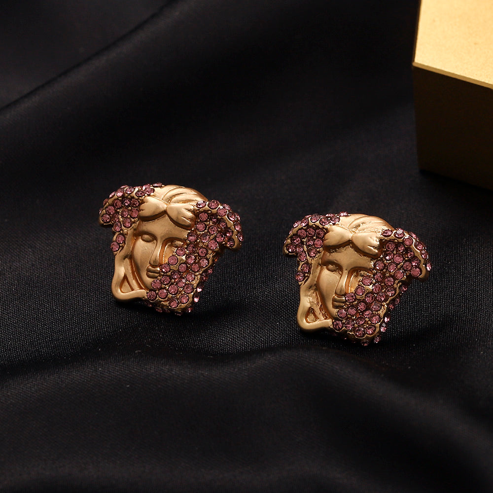 304 Stainless Steel Colorful Medusa Stud Earrings
