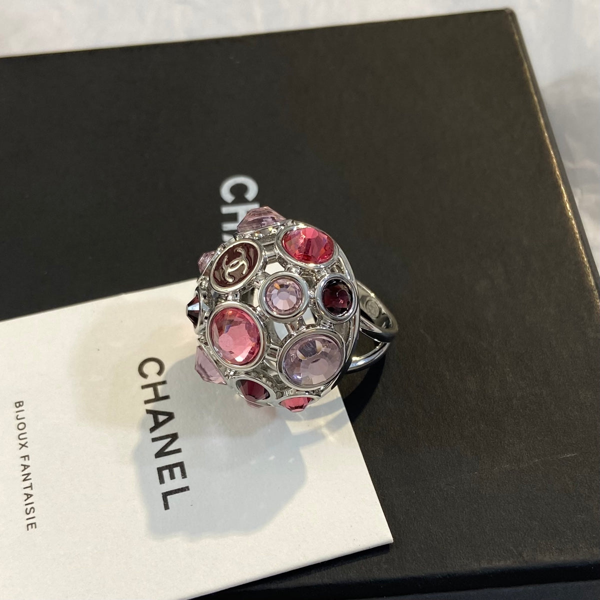 Oval Stone Cluster Statement Ring