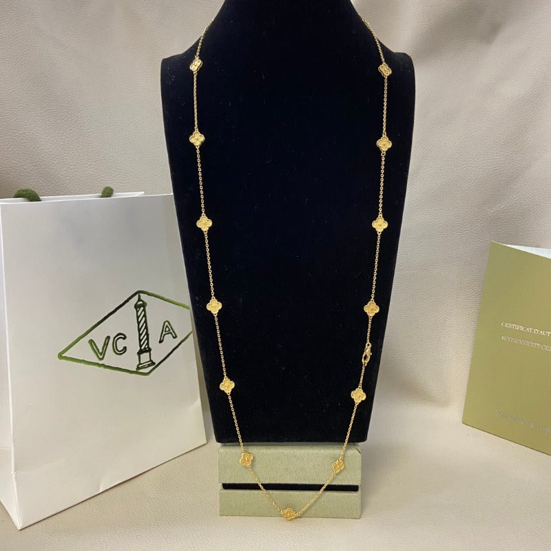 Paperclip & Floral Station Necklace