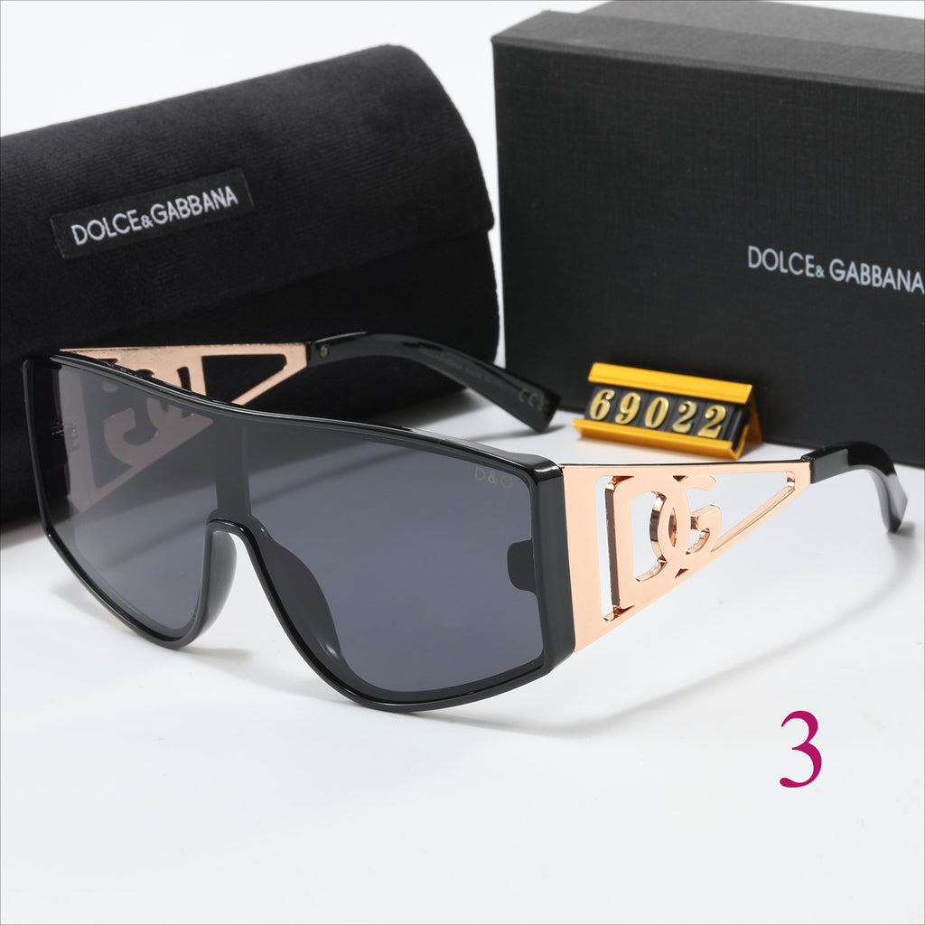 Gafas de sol tipo escudo de parte superior plana con logo en las patillas