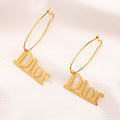 304 Stainless Steel Long Letter Drop Earrings