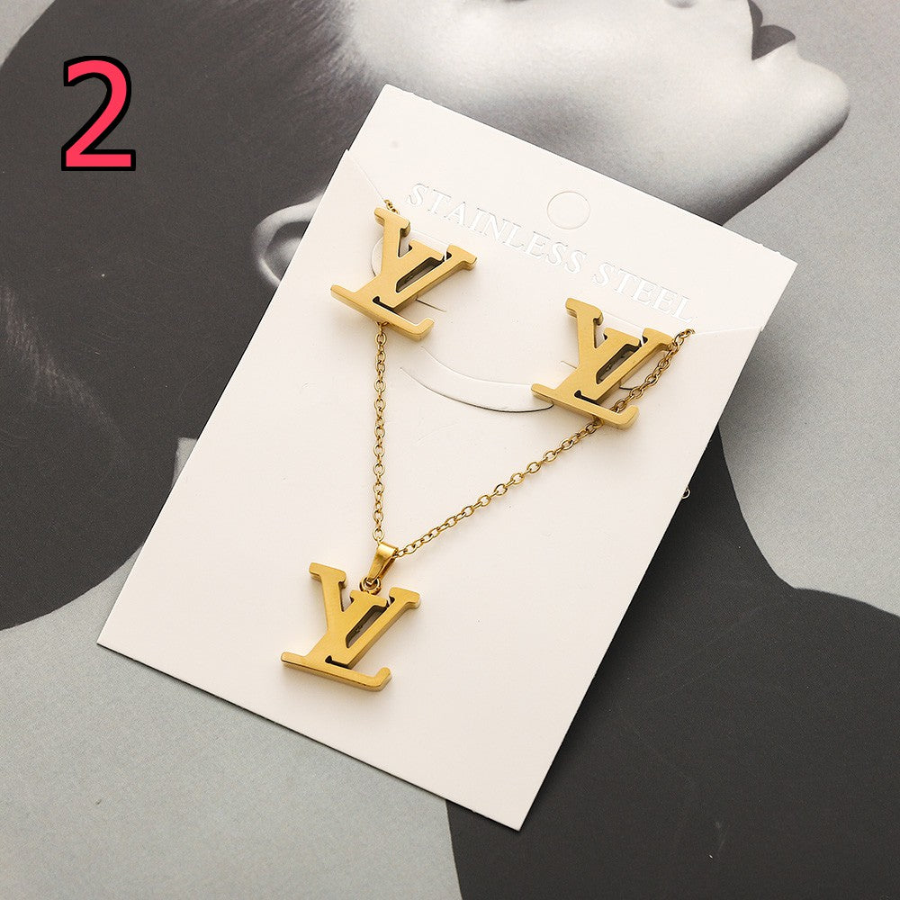 304 Stainless Steel Pendant & Stud Earring Sets - 8 Styles