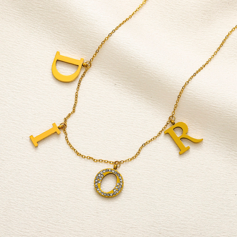 304 Stainless Steel Letter Station Bracelet & Necklace - Individual or Set