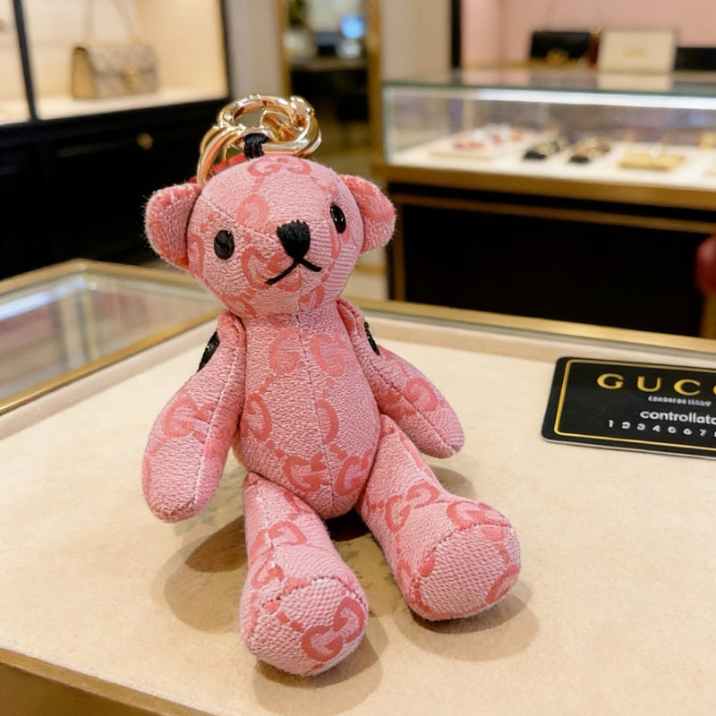 Monogram Teddy Bear Keychain