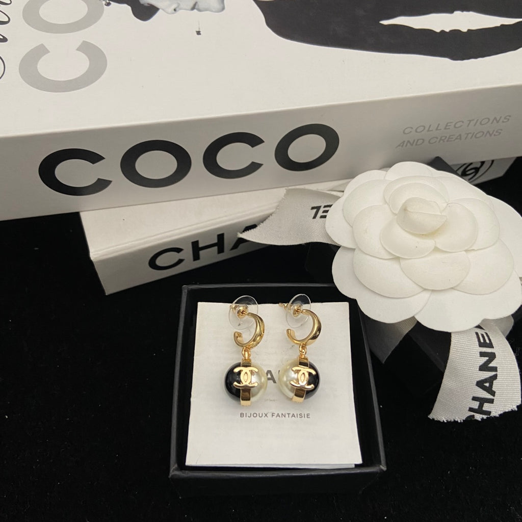 Polished Ball Charm Hoop Earrings