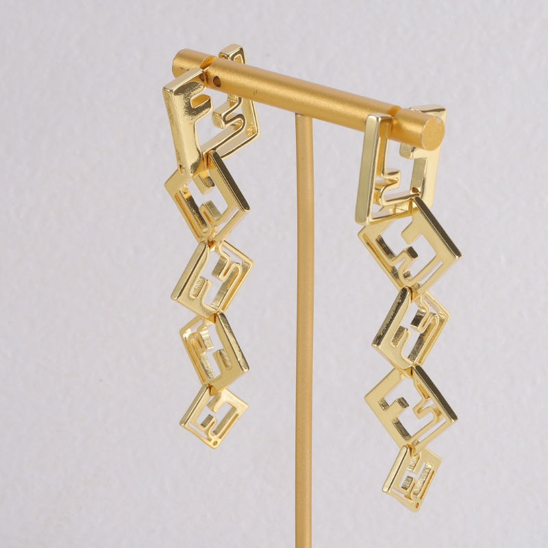 Geometric Link Dangle Earrings