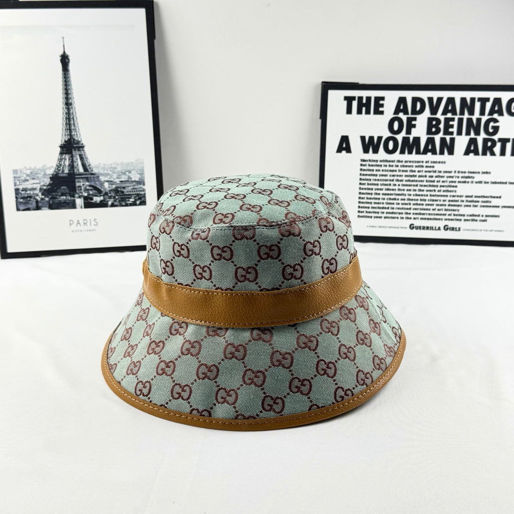 Monogram Bucket Hat with Contrast Band