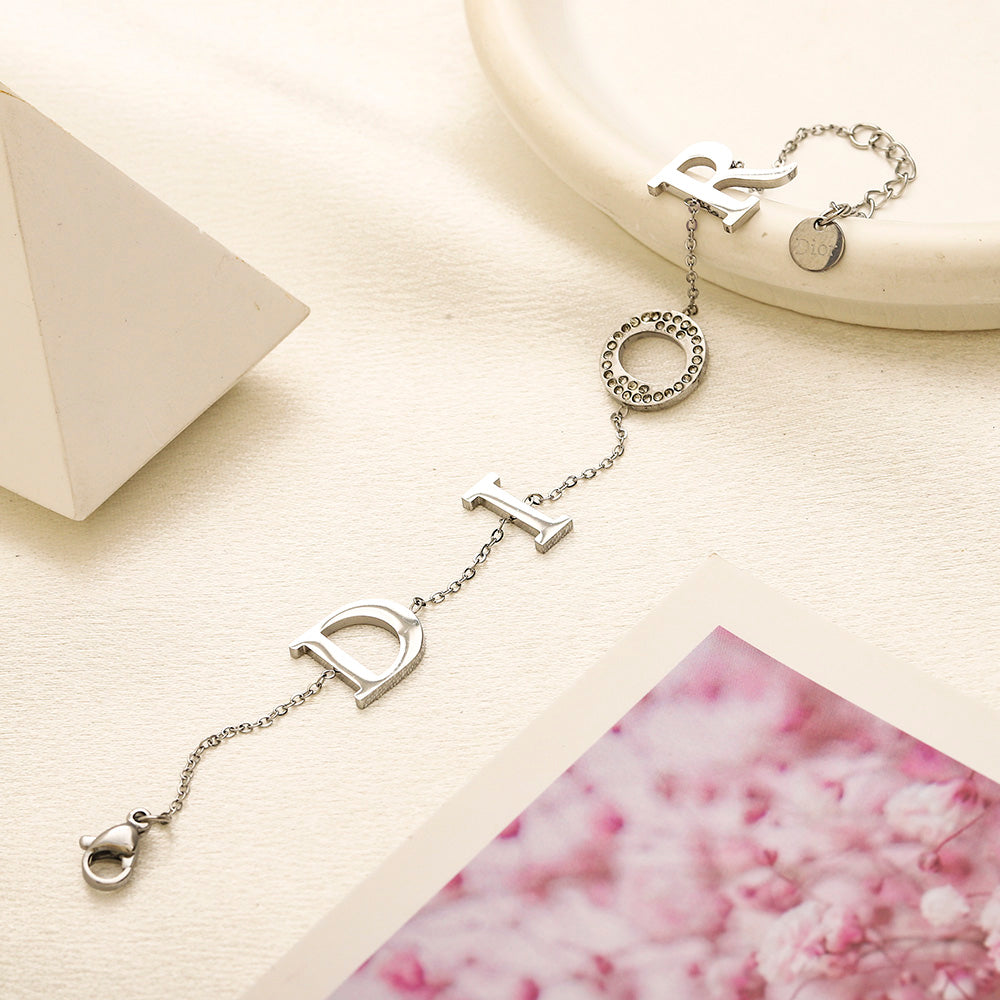 304 Stainless Steel Letter Station Bracelet & Necklace - Individual or Set