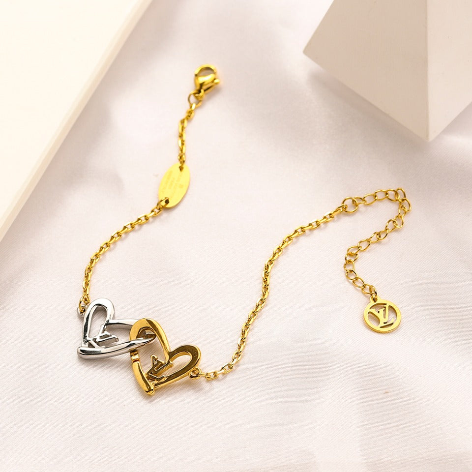304 Stainless Steel Heart-Motif Earrings, Bracelet & Necklace Collection