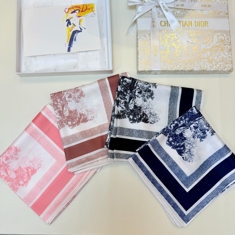 Foulard carré à imprimé paysage color block – 90 x 90 cm