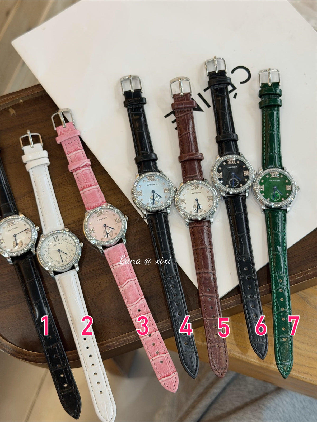33mm Round Quartz Watch with Stone-Set Bezel and Strap