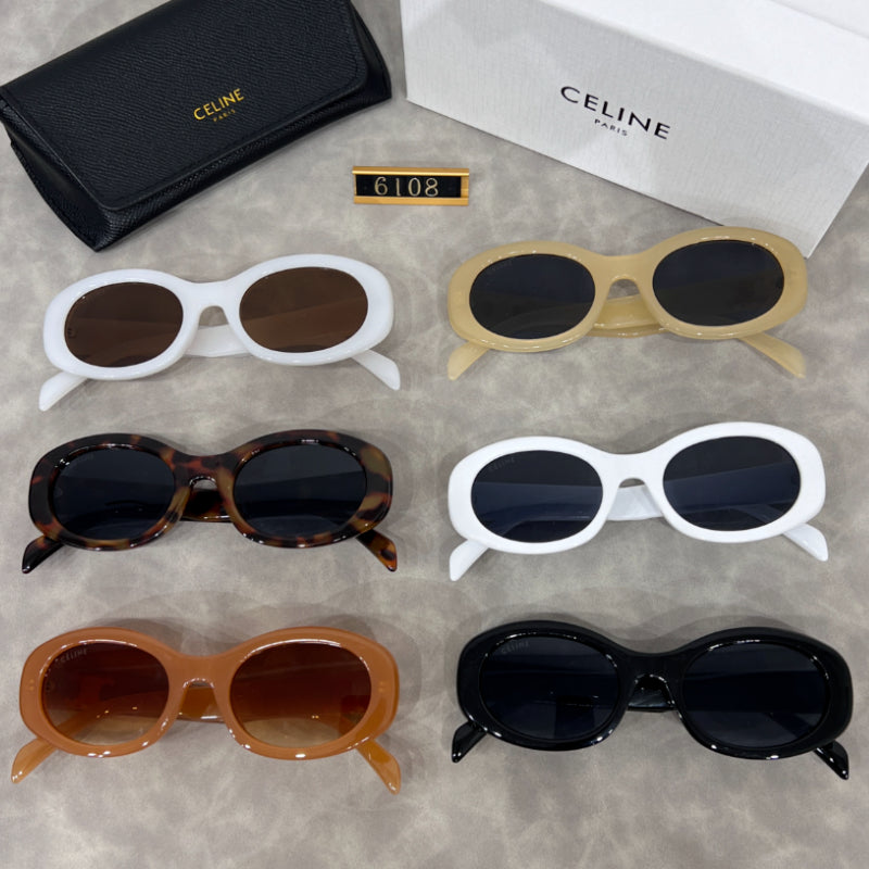 Retro Oval Thick Frame Sunglasses