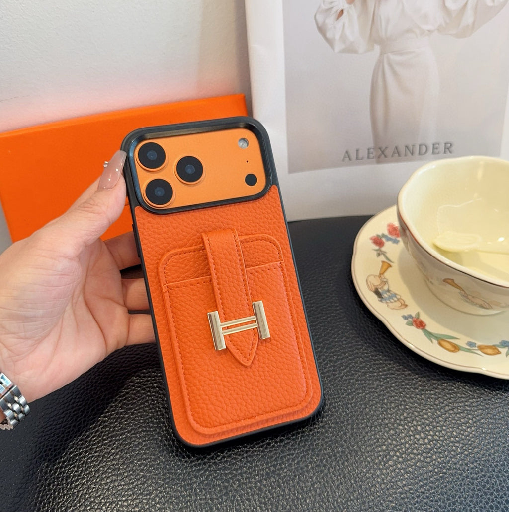 H-Buckle Phone Case with Card Pocket