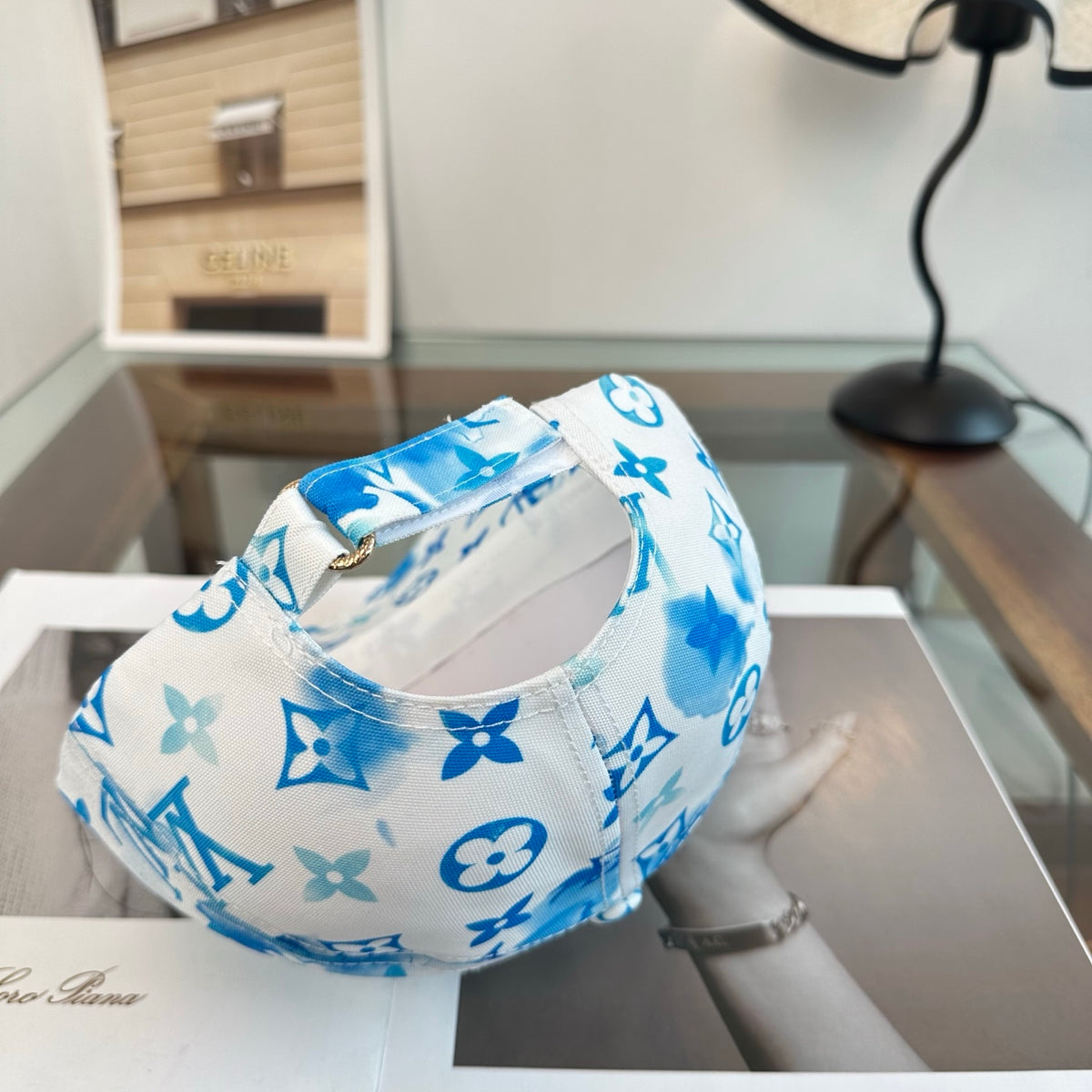 Blue Graphic Monogram Baseball Cap