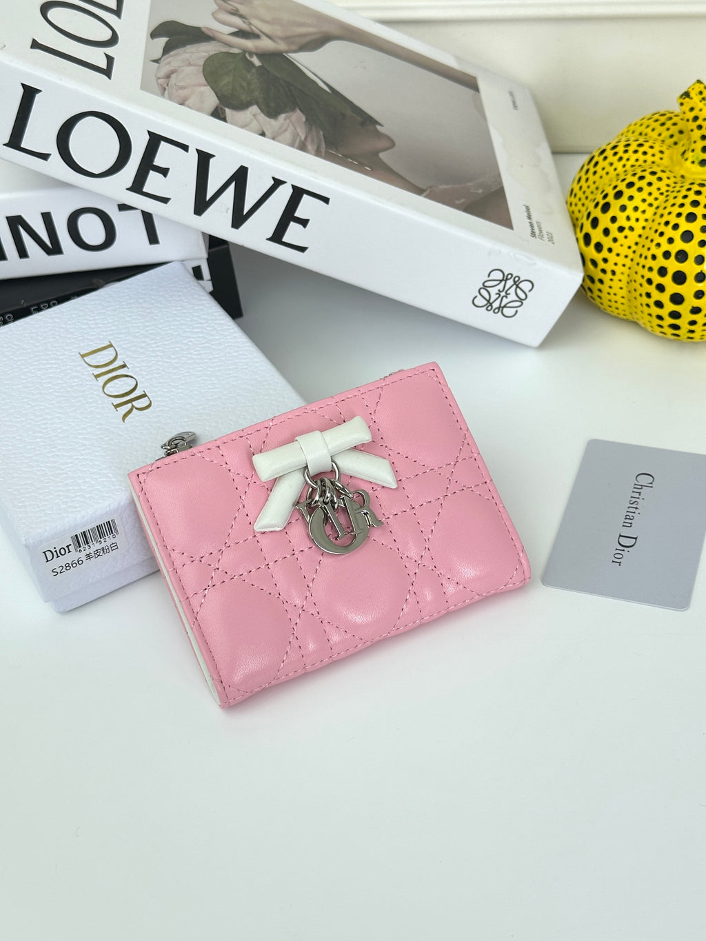 Quilted Flap Wallet with Letter Charms 015