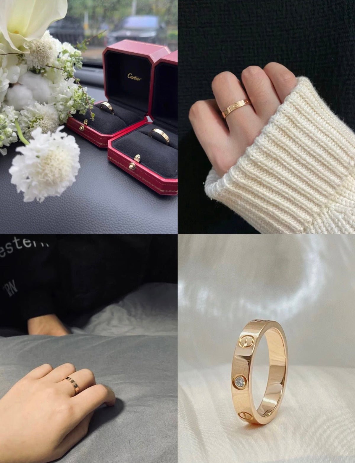Anel de Faixa Dourado com Motivo de Parafuso e Detalhe em Pedra