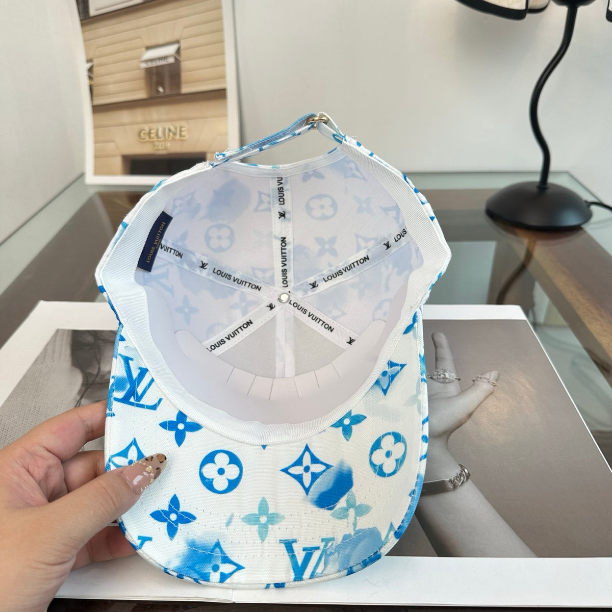 Blue Graphic Monogram Baseball Cap