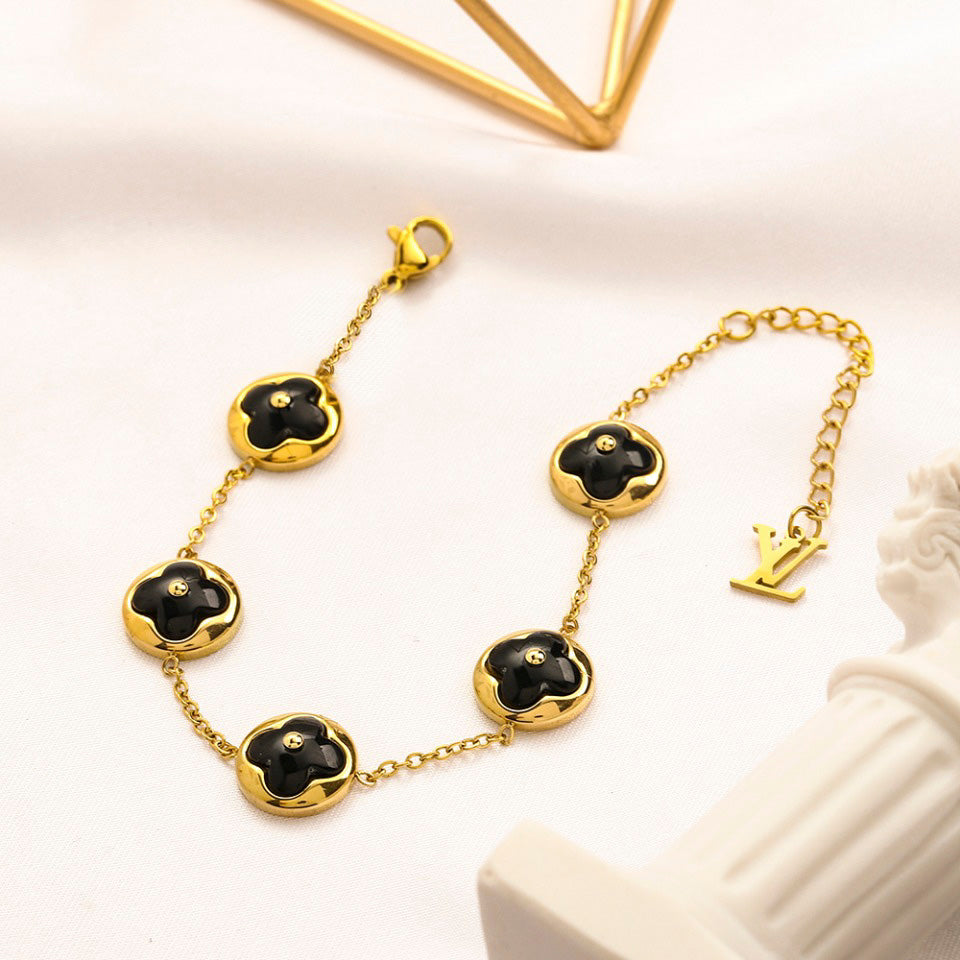 304 Stainless Steel Flower Motif Earrings, Bracelet & Necklace Collection