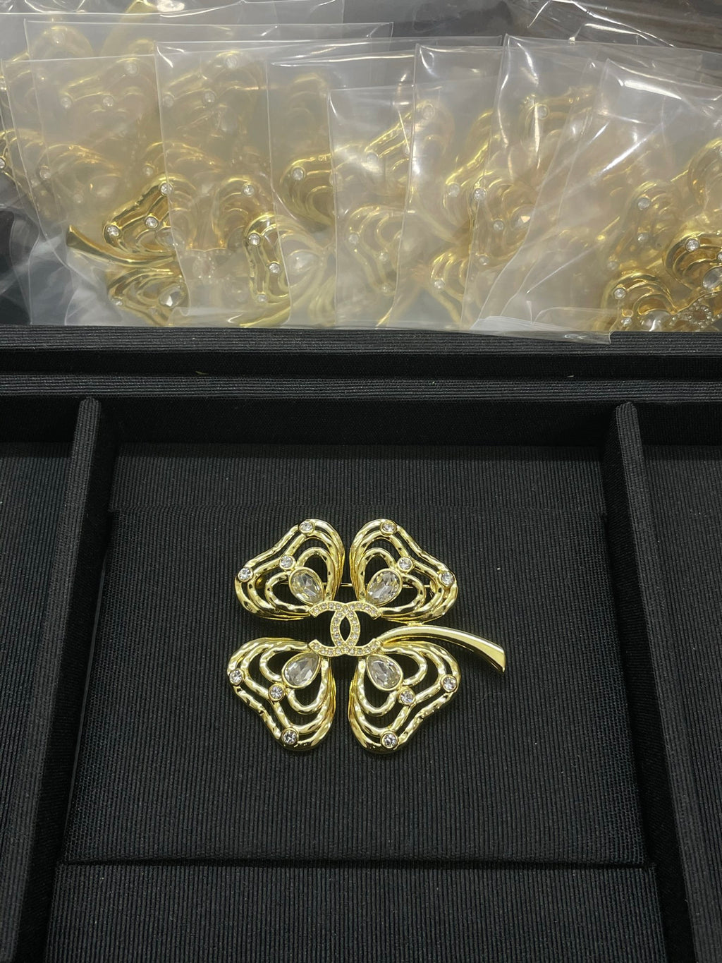 Openwork Four-Leaf Clover Brooch
