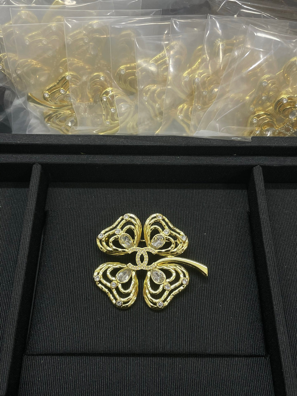 Openwork Four-Leaf Clover Brooch