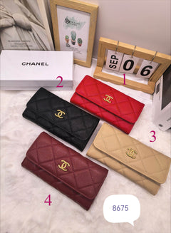 Diamond Quilted Long Flap Wallet 022