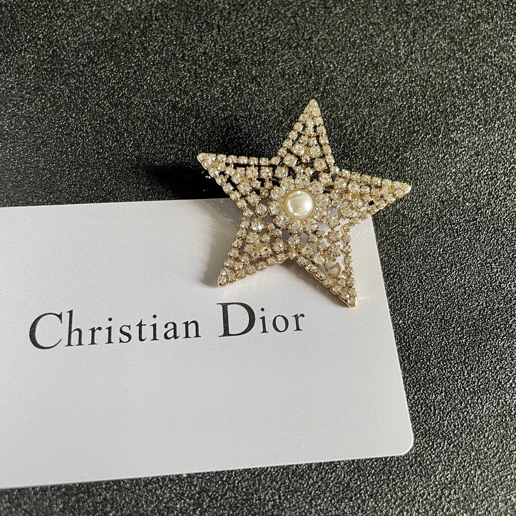 Star Brooch with Stone Accents