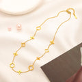 Collier à maillons géométriques floraux en acier inoxydable 304