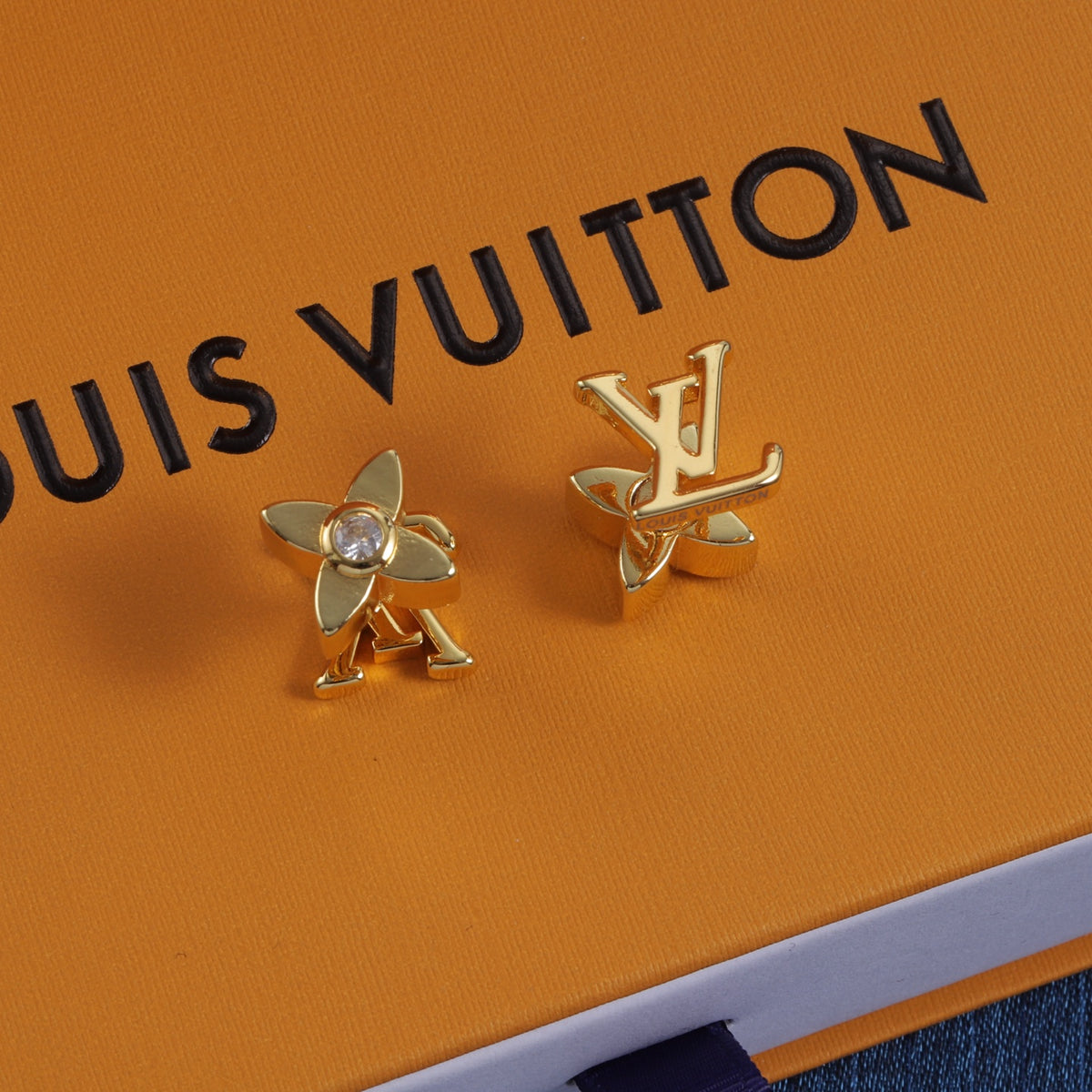Monogram & Flower Stud Earrings